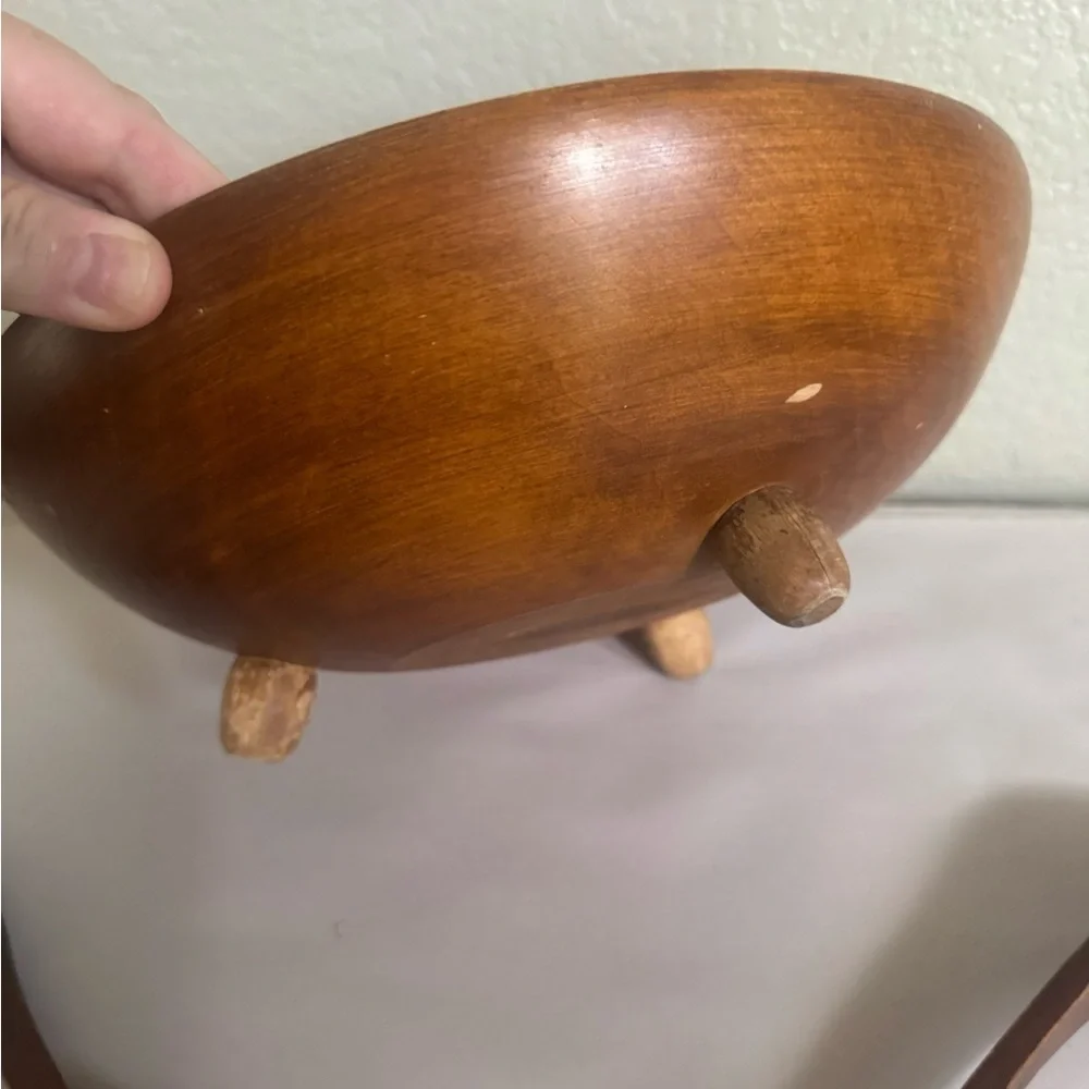Vintage Woodcrofty Wooden Dining Set - Bowl, Spoon, and Fork